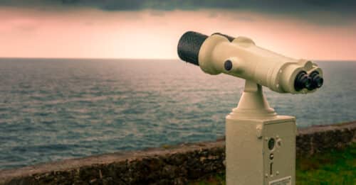 Binoculars, watching the skyline III